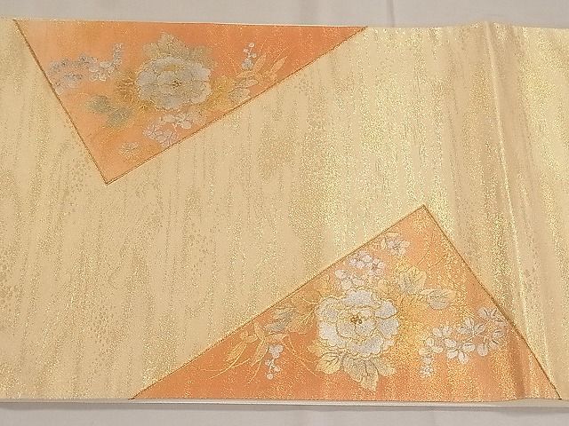 平和屋着物◎太鼓柄袋帯 駒刺繍 草花文 金銀彩 逸品 CAAE3936ku
