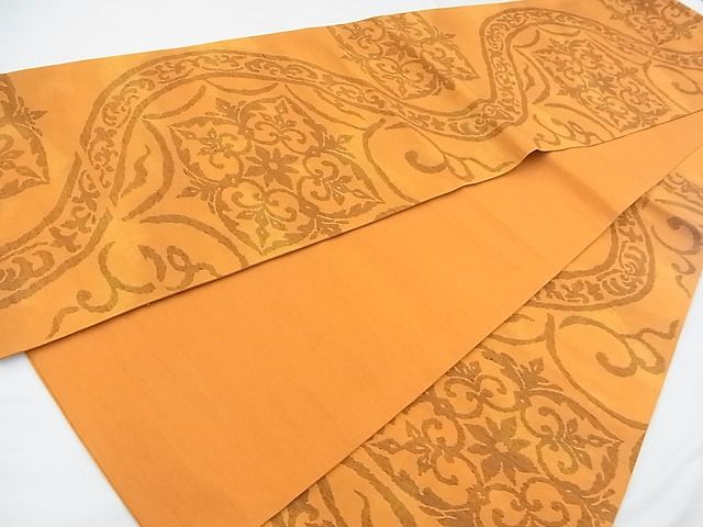 平和屋着物◎六通柄袋帯 紬地 宝相華 逸品 BAAF7489wk