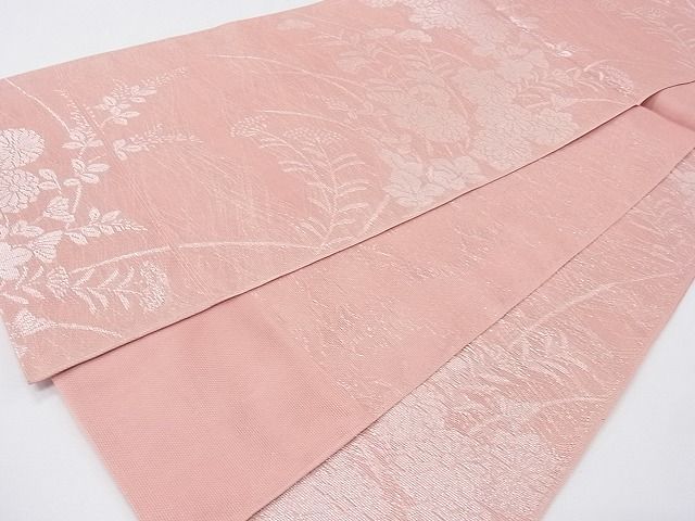平和屋着物■夏物 六通柄袋帯 草花文 銀糸 逸品 CAAE8476fb