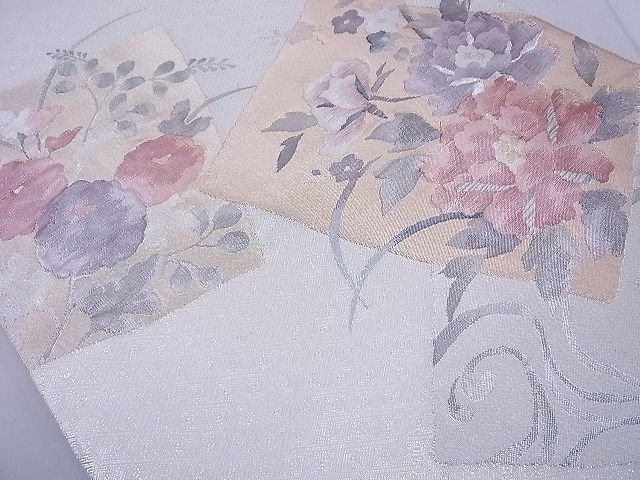 平和屋着物◎佐賀錦 太鼓柄袋帯 色紙散らし花文 金銀糸 逸品 BAAG1629cm