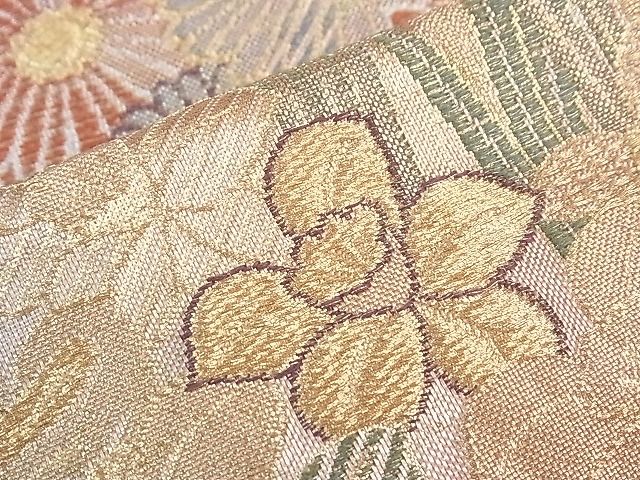 平和屋着物■六通柄袋帯 花鳥文 金銀糸 逸品 CAAF7758th