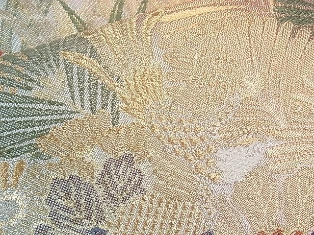 平和屋着物■六通柄袋帯 花鳥文 金銀糸 逸品 CAAF7758th