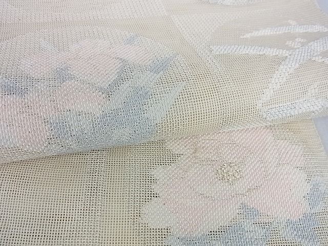 平和屋着物■夏物 六通柄袋帯 花丸文 銀糸 逸品 DAAF1114az