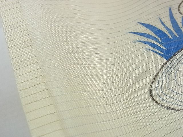 平和屋本店■希少 夏物 アンティーク 大正ロマン 振袖 絽 駒刺繍 手刺繍 流水花文 金銀彩 逸品 DZAA1189kh4