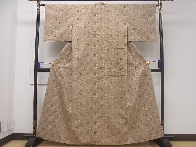 平和屋着物■上質な紬 吉祥花文 逸品 CAAE4588ev