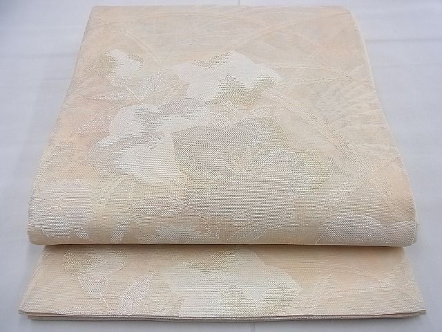 平和屋着物■夏物 六通柄袋帯 草花文 銀糸 逸品 BAAF3176du