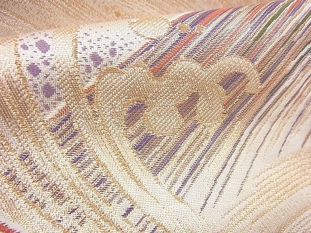 平和屋着物■六通柄袋帯 唐織 波濤文 金糸 逸品 BAAF3687fk