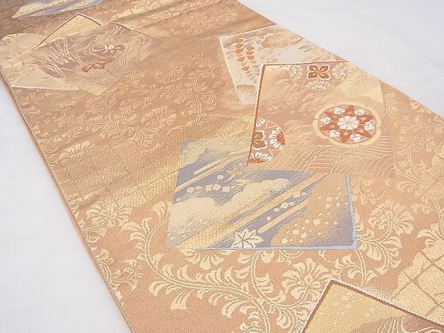 平和屋着物◎六通柄袋帯 唐織 有職冊子吉祥文 金糸 逸品 BAAF3727fk