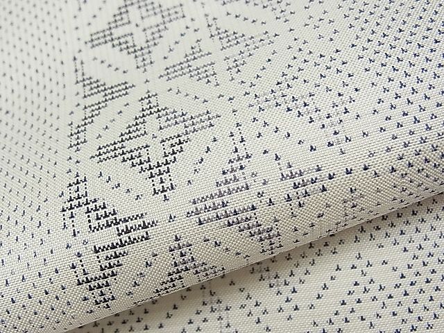 平和屋本店●極上 本場大島紬 白大島紬 桑原織物 二代目 桑原啓之介 9マルキ 七宝よろけ縞 ますいわ屋扱い 証紙付き 逸品 CYAA0259s4