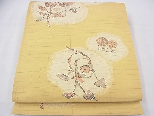 平和屋着物◎全通柄袋帯 ふくれ織 成り物 逸品 BAAF3735fk