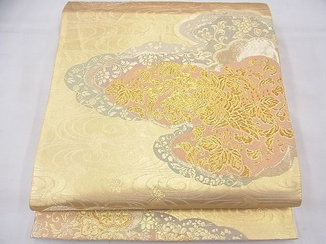 平和屋着物◎六通柄袋帯 鳳凰雲取り吉祥文 金糸 逸品 BAAF3759fk