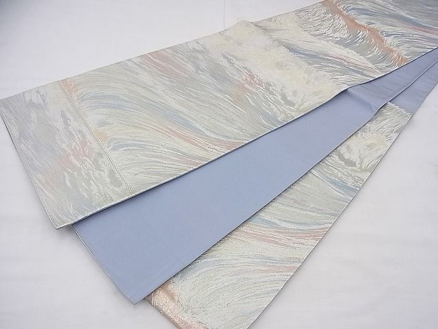 平和屋着物◎六通柄袋帯 立波文様 金銀糸 逸品 BAAF3772fk