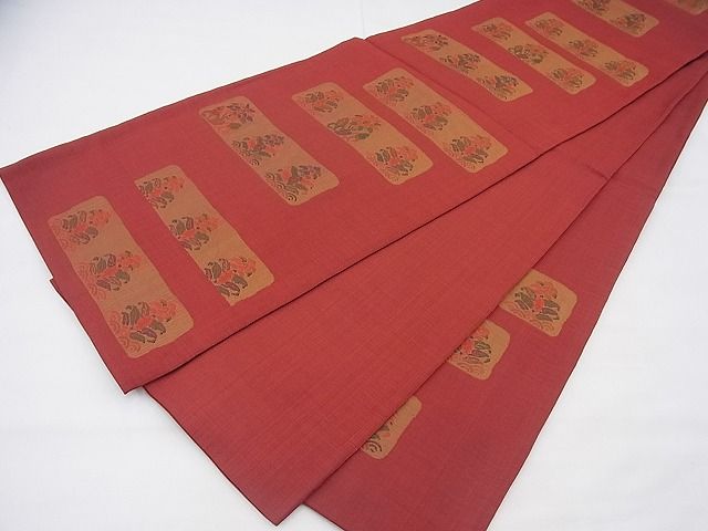 平和屋着物◎六通柄袋帯 朝露 ふくれ織 名物裂 逸品 BAAF3779fk