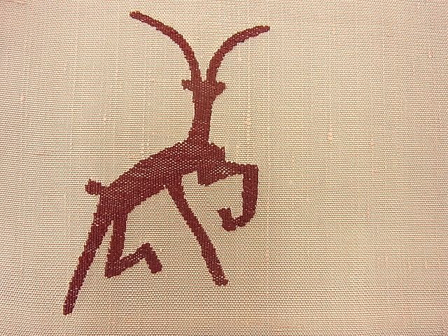 平和屋着物◎全通柄袋帯 紬地 ワンポイント 逸品 BAAF3807fk