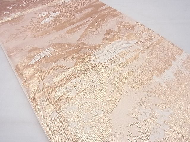 平和屋着物◎六通柄袋帯 唐織 京名所 桂離宮 金糸 逸品 BAAF3826fk