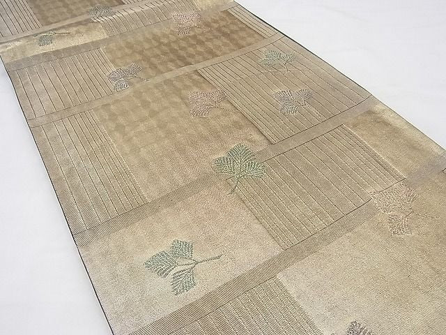 平和屋着物◎六通柄袋帯 舞葉文 引箔 逸品 BAAF3842fk
