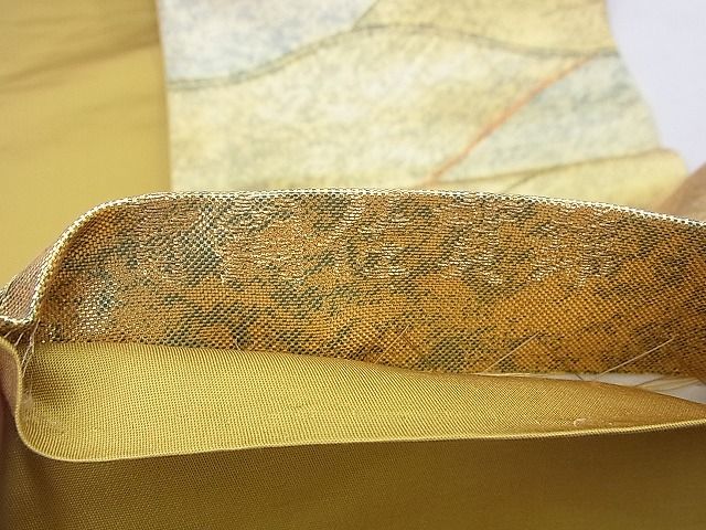 平和屋着物◎青銅佐賀錦 六通柄袋帯 霞文 引箔 逸品 BAAF9229du