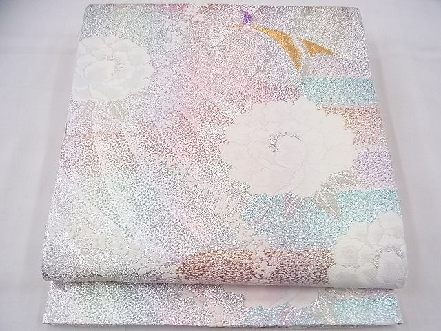 平和屋着物◎六通柄袋帯 唐織 花鳥文 金銀糸 逸品 BAAF3866fk