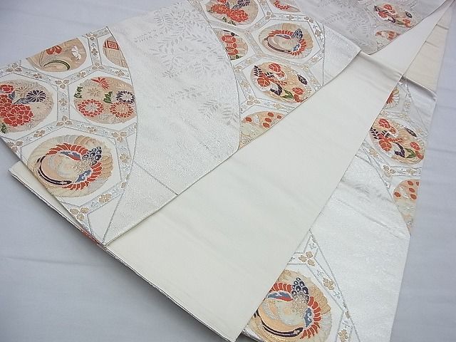 平和屋着物◎六通柄袋帯 唐織 鳳凰花丸文 金銀糸 逸品 BAAF9272du