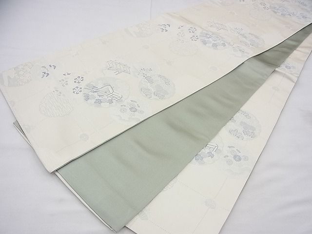 平和屋着物◎六通柄袋帯 唐織 雪輪重ね花文 逸品 BAAF3892fk