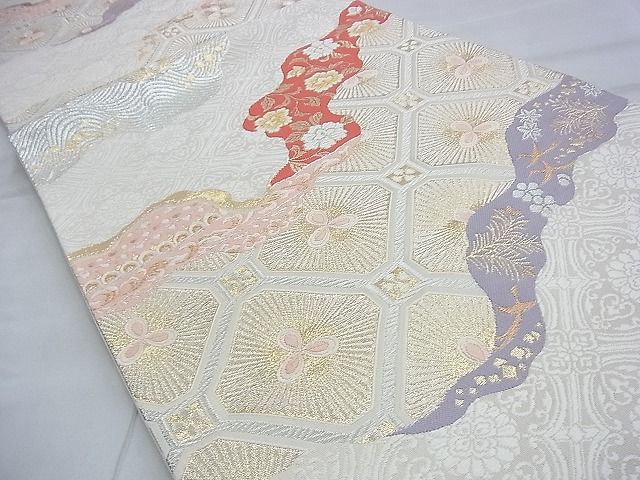 平和屋着物◎六通柄袋帯 唐織 道長吉祥文 金糸 逸品 BAAF9293du