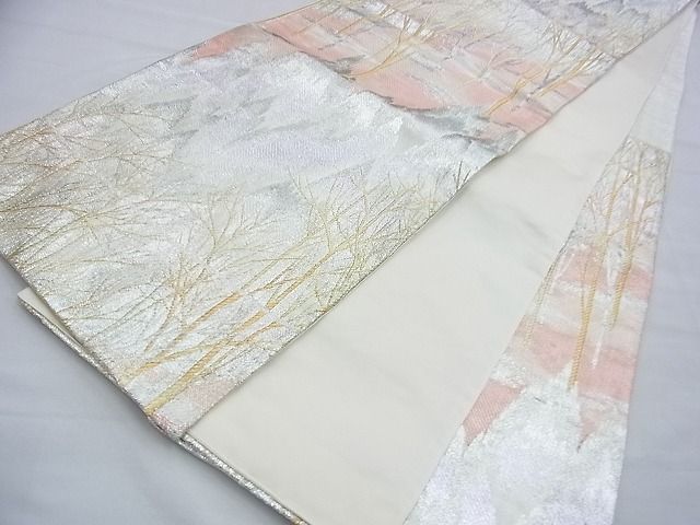 平和屋着物◎六通柄袋帯 樹林文 金銀糸 逸品 BAAF9299du
