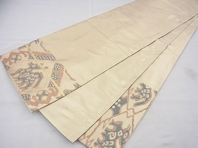 平和屋着物◎佐賀錦 太鼓柄袋帯 有栖川 金糸 逸品 BAAF3931fk