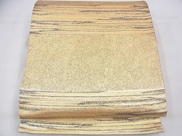 平和屋着物◎佐賀錦 六通柄袋帯 横段文 金糸 逸品 BAAG1220fk