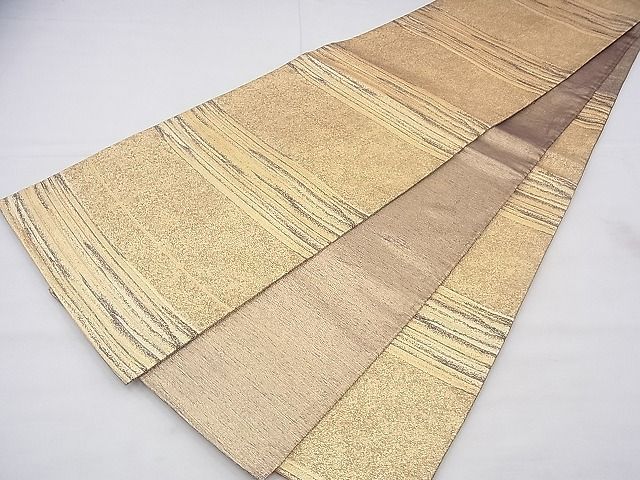 平和屋着物◎佐賀錦 六通柄袋帯 横段文 金糸 逸品 BAAG1220fk