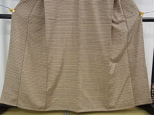 期間限定セール20%off▽希少 伊兵衛織 工芸手織 単衣 横縞 たとう紙付き 逸品 DZAA0146kh4