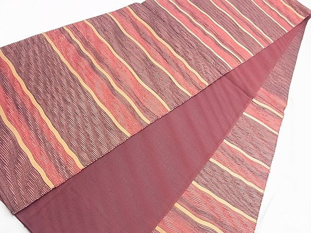 平和屋着物◎六通柄袋帯 櫛織り 横段文 逸品 BAAF6831ow