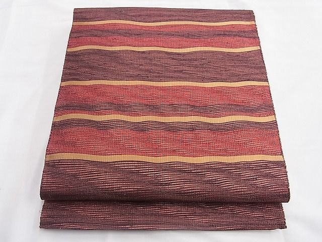 平和屋着物◎六通柄袋帯 櫛織り 横段文 逸品 BAAF6831ow