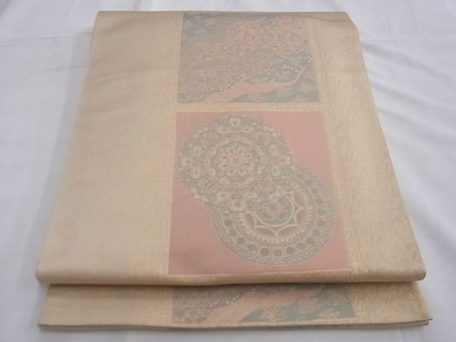 平和屋着物◎六通柄 本袋帯 格天井正倉院文 金糸 逸品 BAAF6865ow