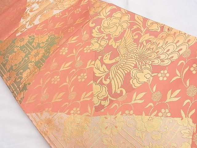平和屋着物◎六通柄袋帯 鳳凰名物裂 金糸 逸品 BAAF6872ow