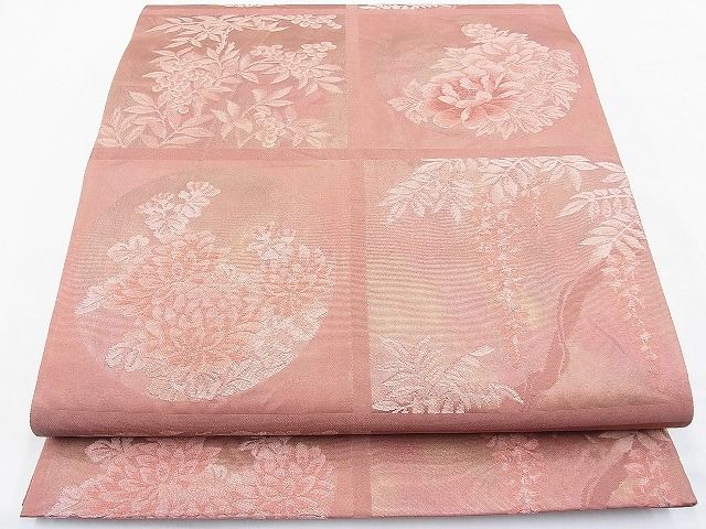 平和屋着物◎六通柄袋帯 南天花丸文 金糸 逸品 BAAF2878kj
