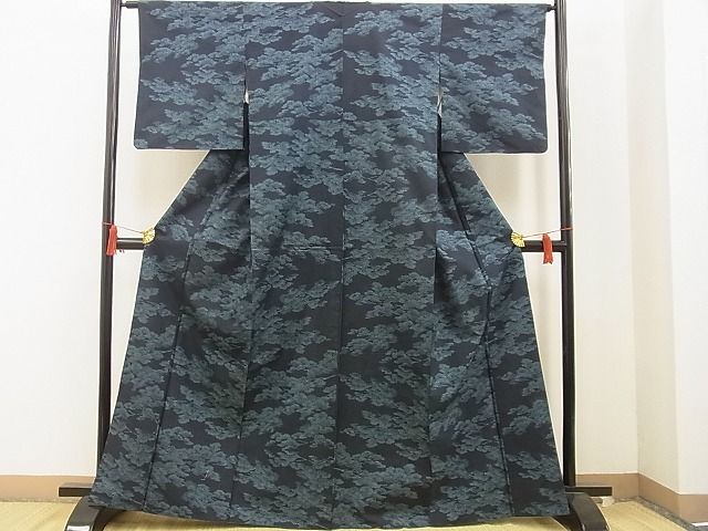 平和屋着物■上質な紬 枝葉文 逸品 BAAG0734xi