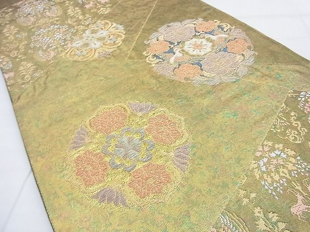 平和屋着物◎六通柄袋帯 鳳凰正倉院花文 金銀糸 逸品 BAAF9969du