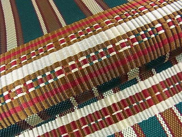 平和屋本店●極上 龍村晋謹製 両面全通柄袋帯 吉野間道錦 逸品 未使用 DZAA1238kh4