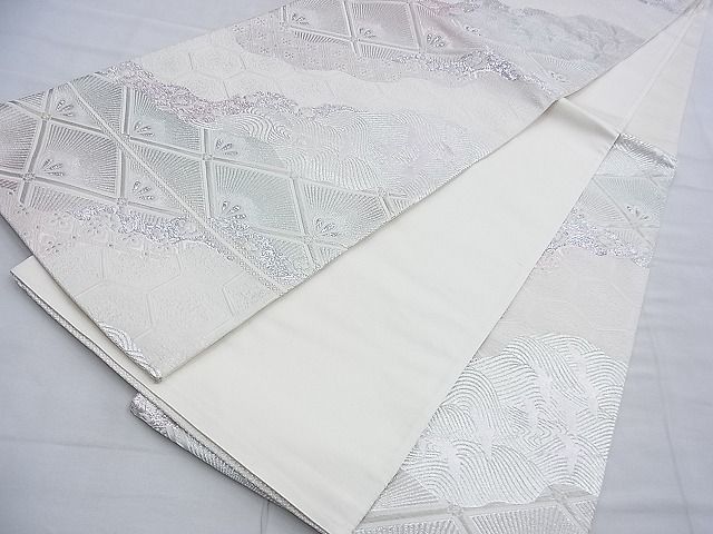 平和屋着物◎六通柄袋帯 唐織 道長飛鶴吉祥文 銀糸 逸品 BAAG2620du