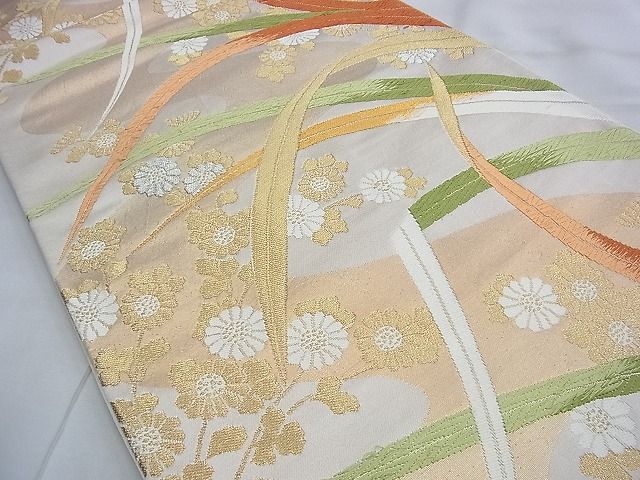 平和屋着物◎六通柄袋帯 唐織 芝草文 金銀糸 逸品 BAAG2626du