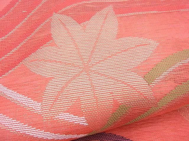 平和屋着物■夏物 全通柄 本袋帯 竜田川 金糸 逸品 BAAG2642du