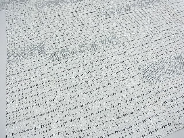 平和屋着物■夏物 小紋 横段花文 洗える着物 AAAH7458Ack