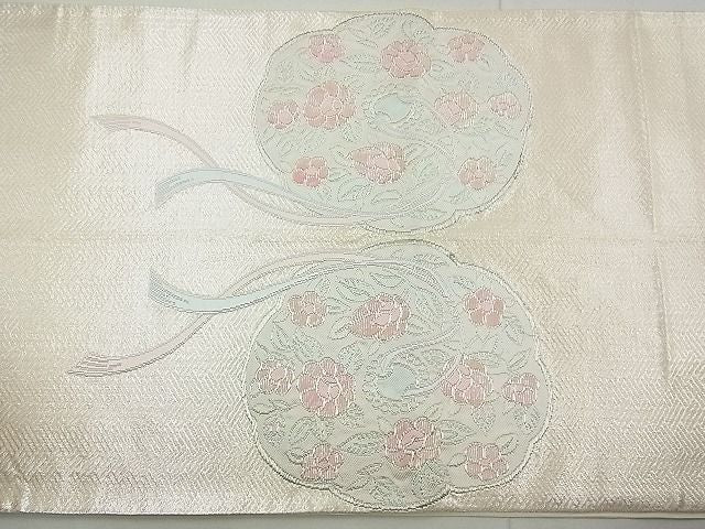 平和屋着物◎太鼓柄袋帯 唐織 蒔絵錦 金銀糸 逸品 BAAG0962qt