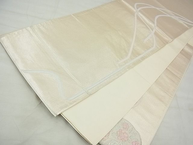 平和屋着物◎太鼓柄袋帯 唐織 蒔絵錦 金銀糸 逸品 BAAG0962qt