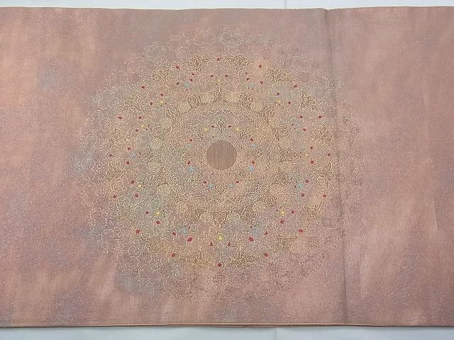 平和屋着物◎太鼓柄袋帯 宝相華 金糸 引箔 逸品 BAAG0969qt