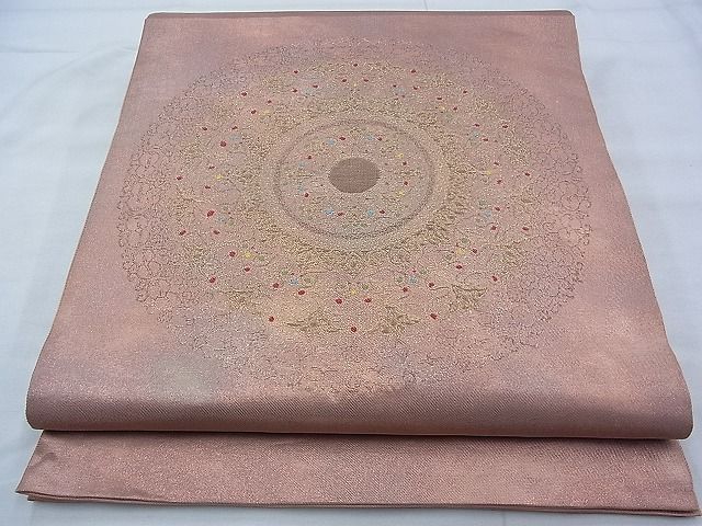 平和屋着物◎太鼓柄袋帯 宝相華 金糸 引箔 逸品 BAAG0969qt