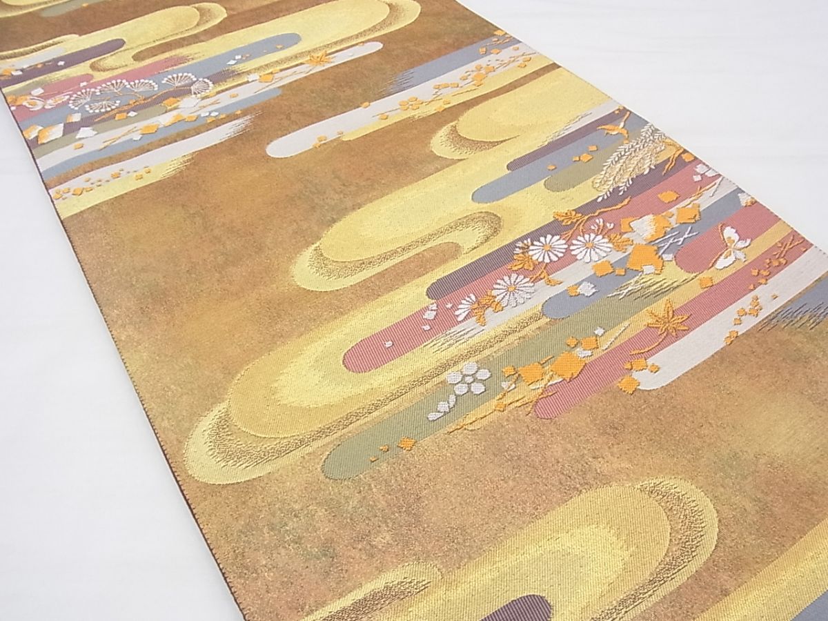 平和屋着物◎六通柄袋帯 歌仙 金銀糸 逸品 BAAF3971fk