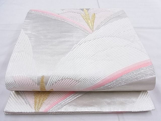 平和屋着物◎六通柄袋帯 唐織 若松葉 金銀糸 逸品 BAAG3276xa