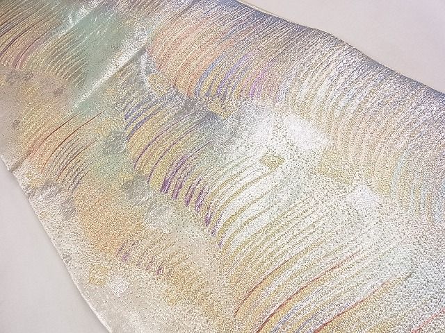 平和屋着物■六通柄袋帯 流水箔散らし 金銀糸 逸品 CAAE4986eg