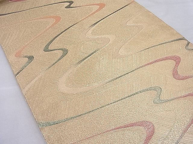 平和屋着物◎佐賀錦 六通柄袋帯 流水文様 金糸 逸品 BAAG1406ea